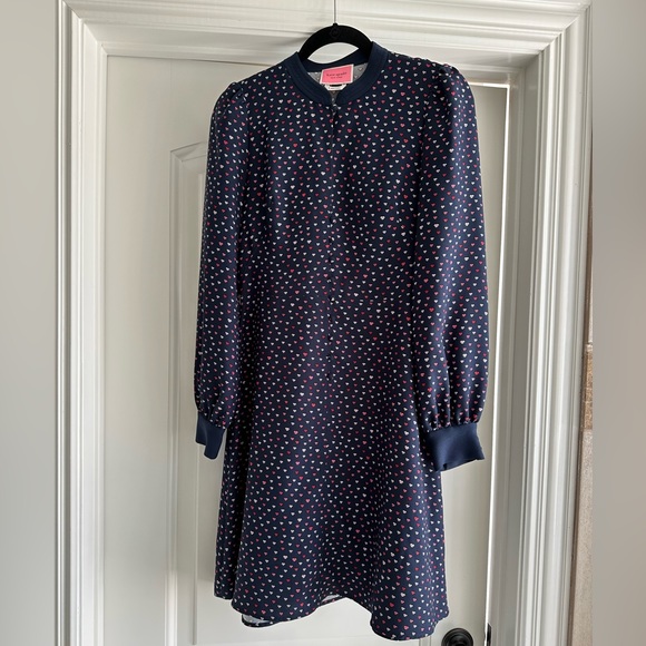 Kate Spade Lips Crepe Dress In Parisian Navy 4 - Picture 5 of 7